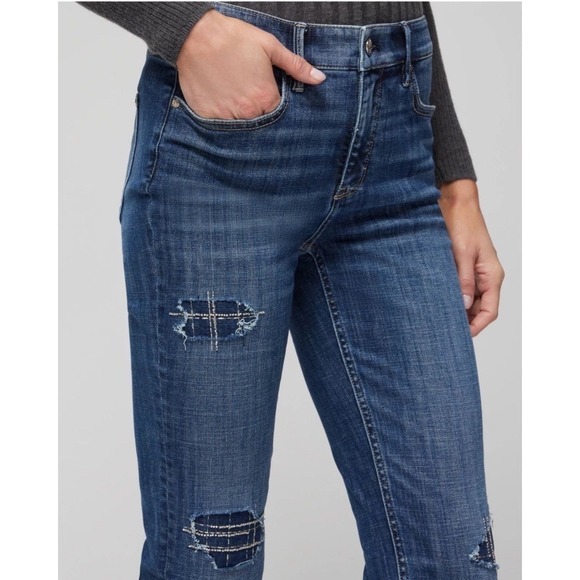 White House Black Market Denim - White House Black Market‎ Denim Jeans Ankle High-Rise Distressed Patched 12S